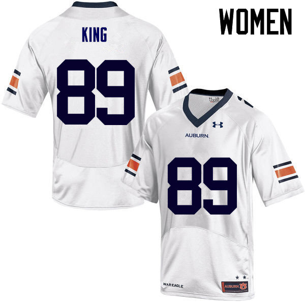 Women's Auburn Tigers #89 Griffin King White College Stitched Football Jersey